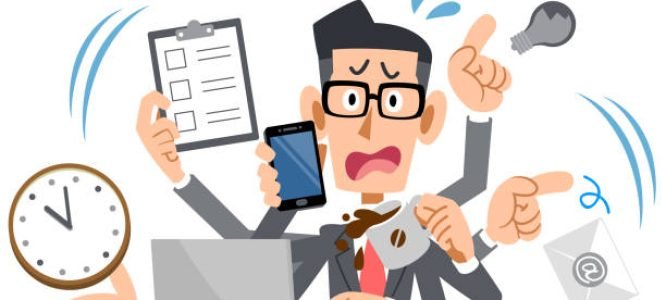 Businessman eyeglasses panicking too busy