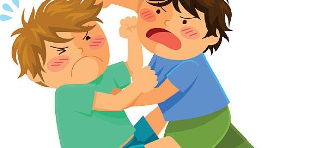 two boys hitting each other on a fight
